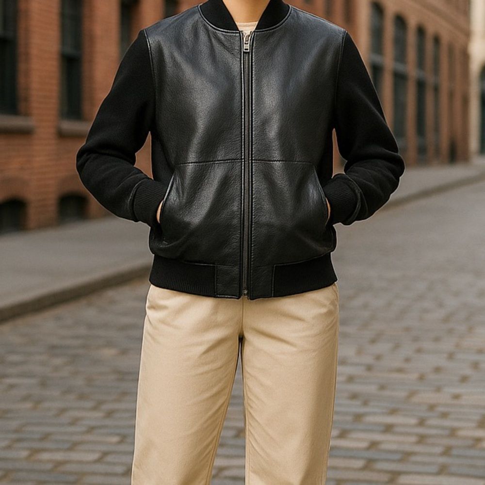 JohnPaulRichard Black Leather Women's Jacket